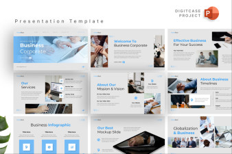 Clean Minimalist Business Corporate PowerPoint Template